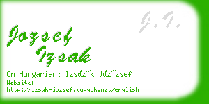 jozsef izsak business card
